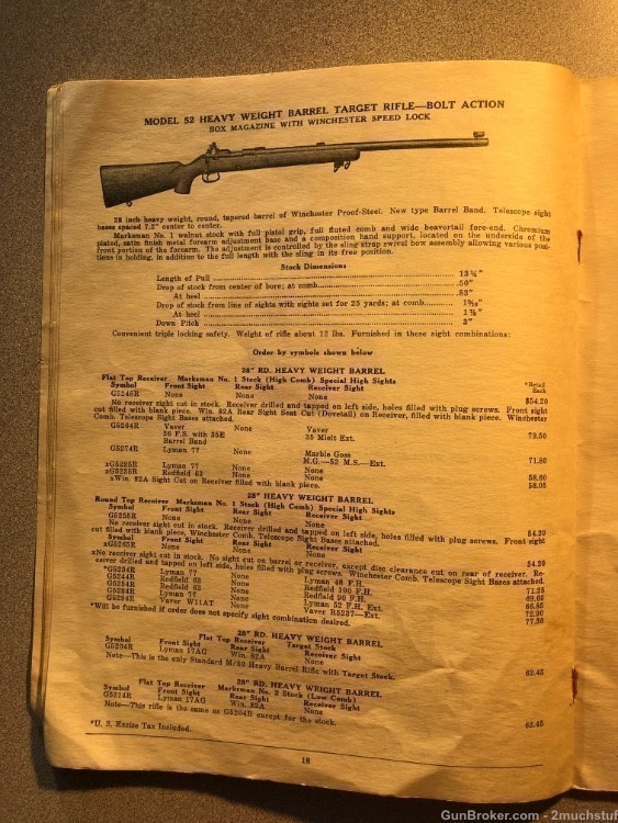 Orig 1939 WINCHESTER 34P. Arms Access CATALOG Price List Model 12 21 Extras-img-4