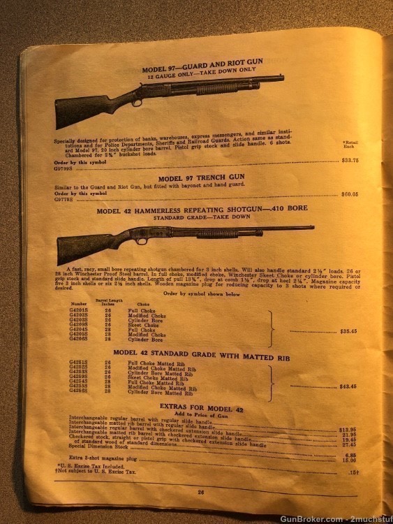Orig 1939 WINCHESTER 34P. Arms Access CATALOG Price List Model 12 21 Extras-img-6