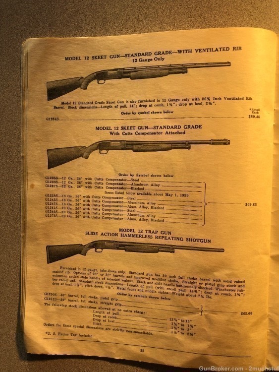 Orig 1939 WINCHESTER 34P. Arms Access CATALOG Price List Model 12 21 Extras-img-5