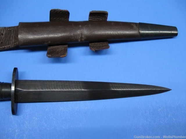 BRITISH WWII 3RD PATTERN F/S STILETTO FIGHTING KNIFE WITH SCABBARD-img-2