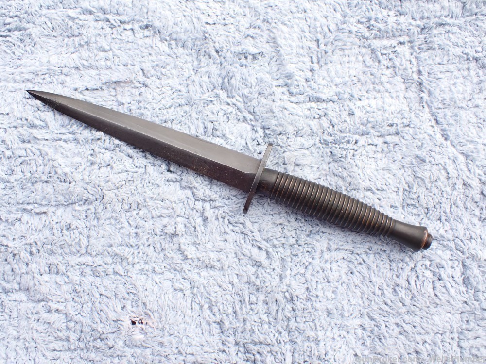 BRITISH WWII 3RD PATTERN F/S STILETTO FIGHTING KNIFE WITH SCABBARD-img-9