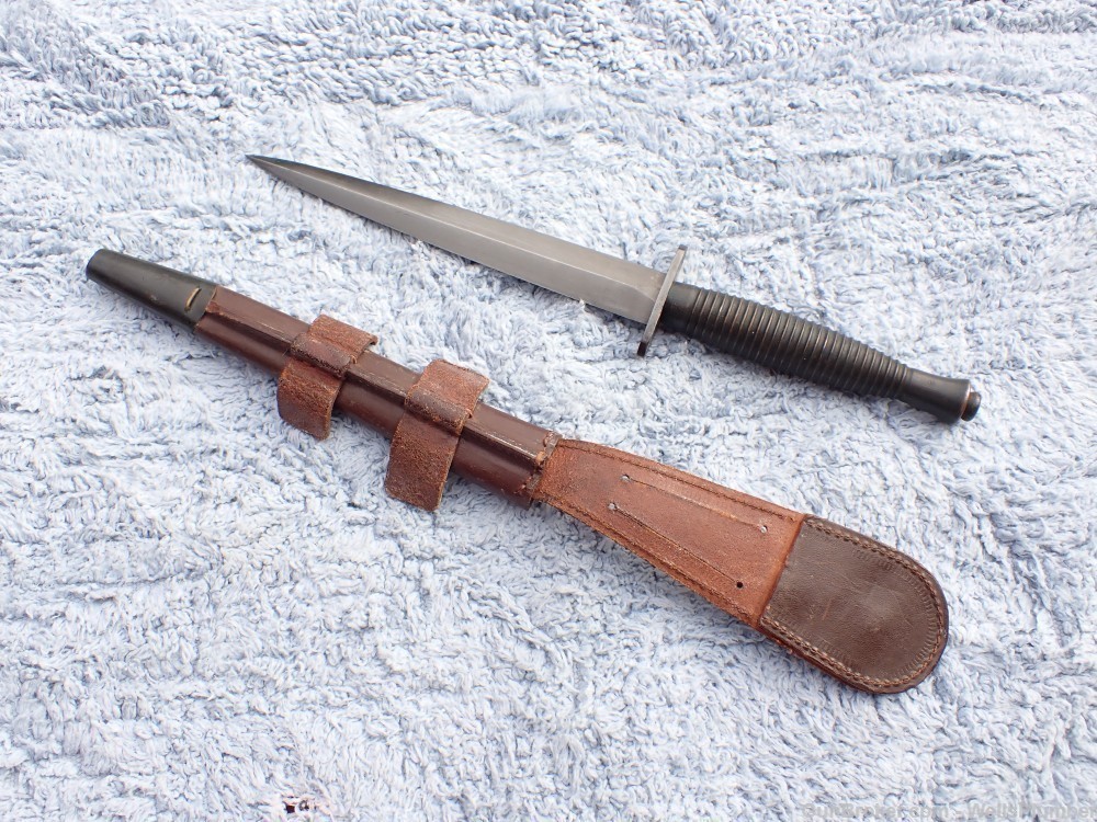 BRITISH WWII 3RD PATTERN F/S STILETTO FIGHTING KNIFE WITH SCABBARD-img-7