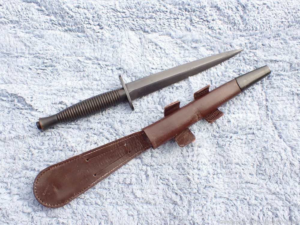 BRITISH WWII 3RD PATTERN F/S STILETTO FIGHTING KNIFE WITH SCABBARD-img-6