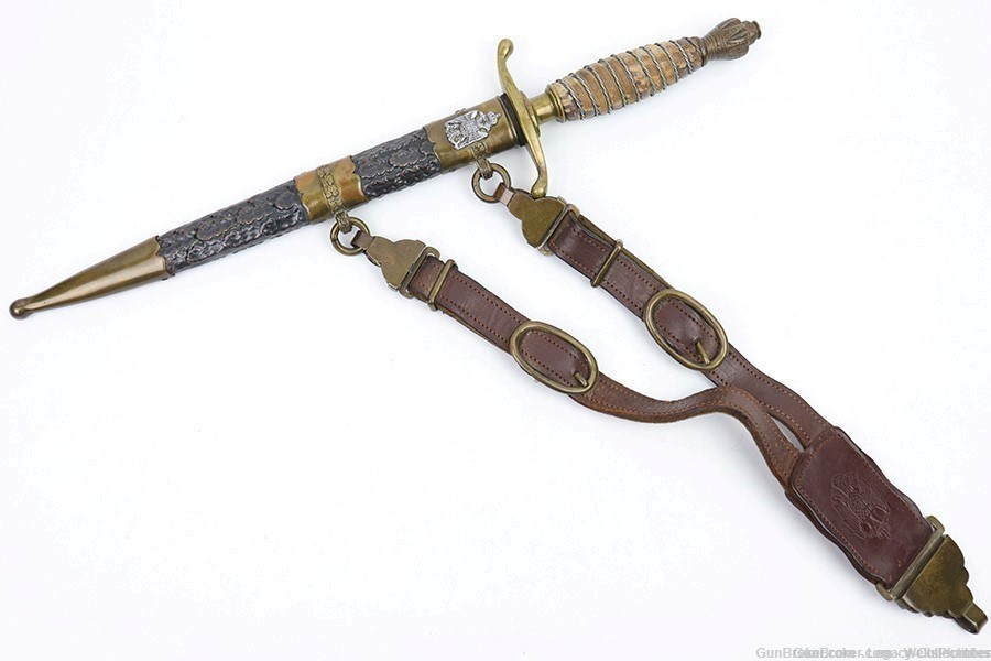 YUGOSLAVIA WWII MODEL 1939 ARMY OFFICERS DAGGER WITH SCABBARD & HANGERS-img-4