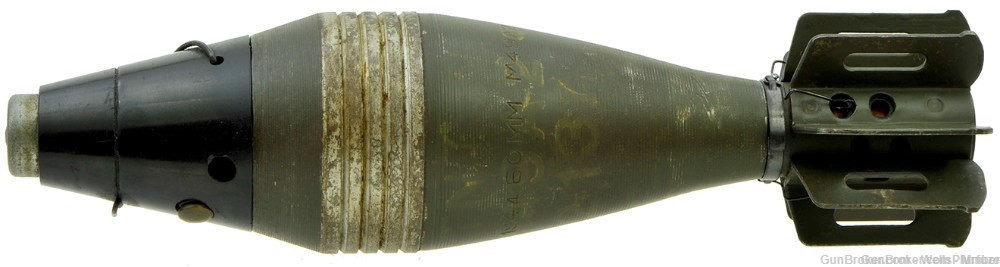 US WWII M49 A2 60mm HE MORTAR ROUND DATED 1944 INERT-img-2