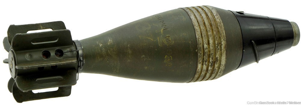 US WWII M49 A2 60mm HE MORTAR ROUND DATED 1944 INERT-img-0