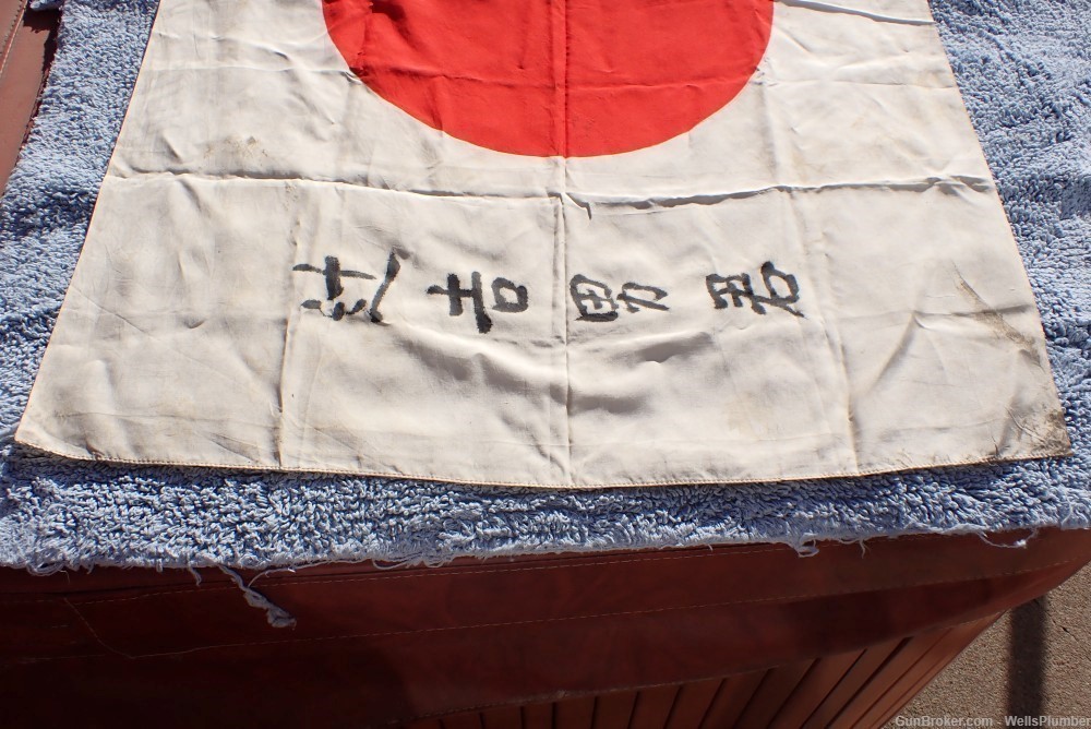 JAPANESE WWII HINOMARU MEATBALL FLAG W/ SIGNED KANJI CHARACTERS JAP WW2 -img-5