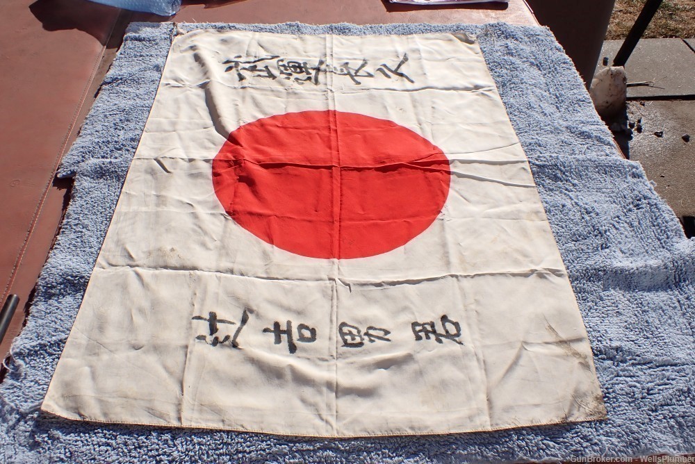 JAPANESE WWII HINOMARU MEATBALL FLAG W/ SIGNED KANJI CHARACTERS JAP WW2 -img-6