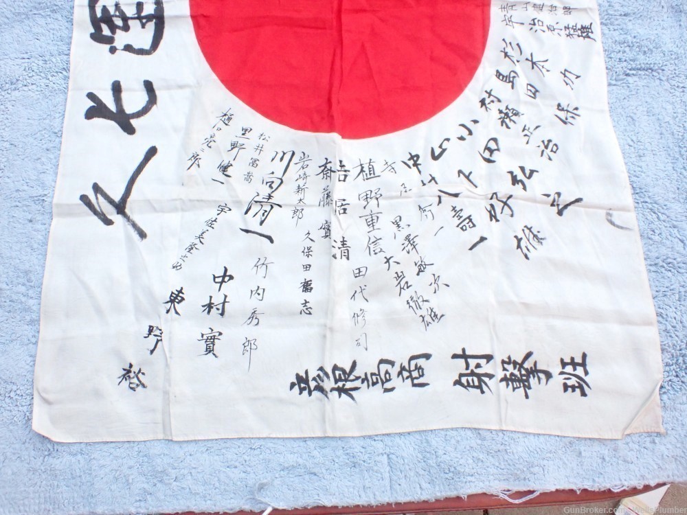 WW2 JAPANESE HINOMARU MEATBALL FLAG W/ SIGNED KANJI CHARACTERS NICE MARKING-img-11