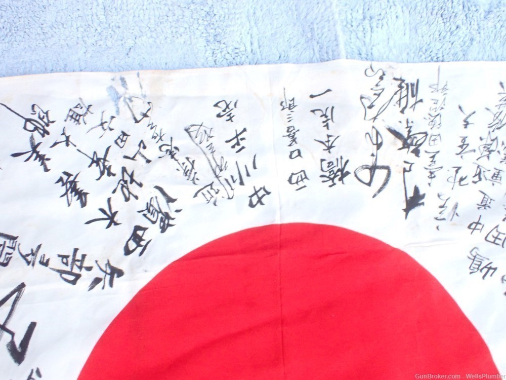 WWII IMPERIAL JAPANESE HINOMARU MEATBALL FLAG W/ SIGNED KANJI CHARACTERS-img-15