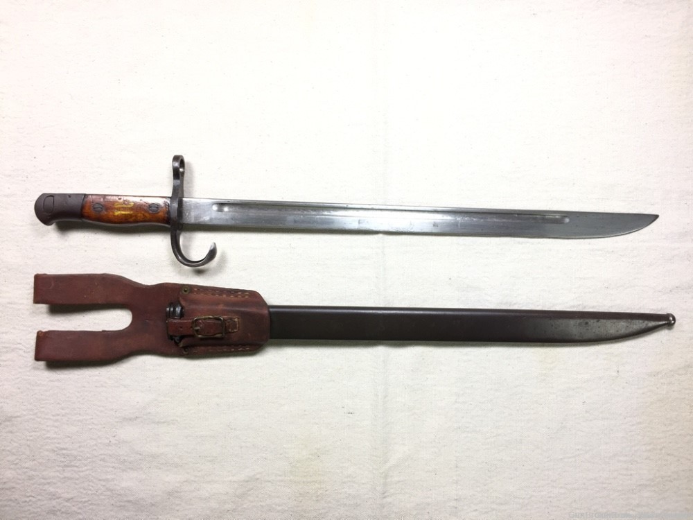 JAPANESE TYPE 30 LBT-12 TRAINING BAYONET WITH SCABBARD AND FROG VARI T-F  -img-0