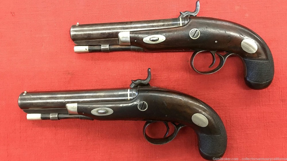 Cased Set Of Percussion Derringer Style Pocket Pistols By Tryon C 1850-img-6