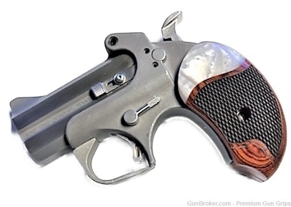 for Bond Arms Derringer Premium XL Gun Grips Solid Wood Pearl Accent-img-2
