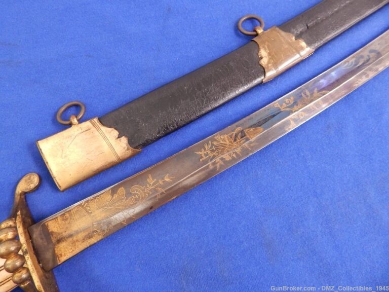 1820s-30s Eagle Head Officers Sword with Scabbard-img-4