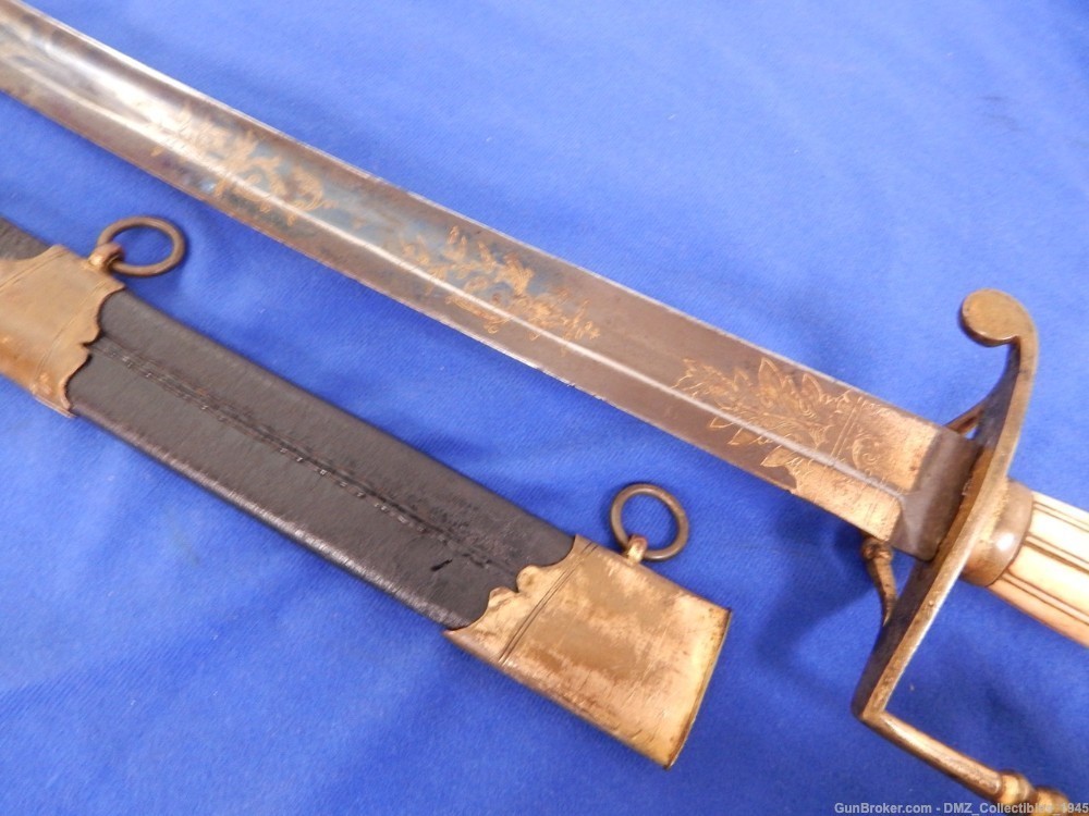 1820s-30s Eagle Head Officers Sword with Scabbard-img-11