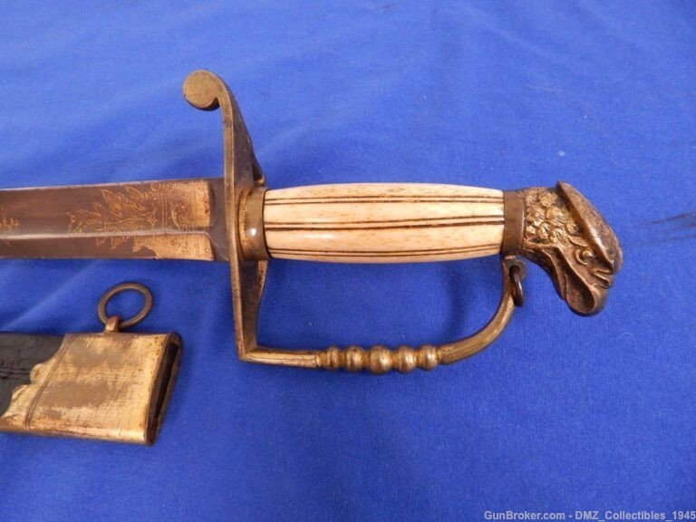 1820s-30s Eagle Head Officers Sword with Scabbard-img-10