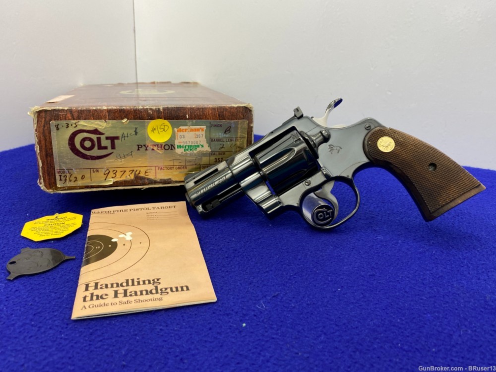 1978 Colt Python .357 Mag Blue -RARE & SOUGHT-AFTER 2.5" MODEL- Stunning-img-0