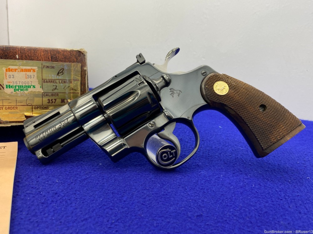 1978 Colt Python .357 Mag Blue -RARE & SOUGHT-AFTER 2.5" MODEL- Stunning-img-4