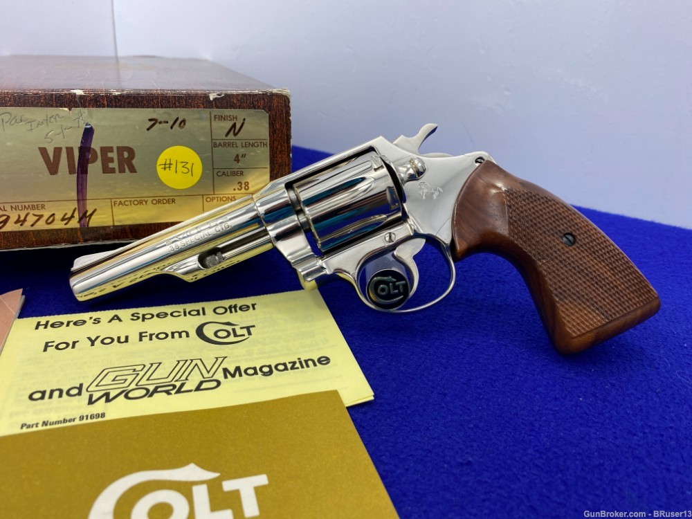 1977 Colt Viper .38spl Nickel -HOLY GRAIL COLLECTOR SNAKE- 1st Year.-img-4