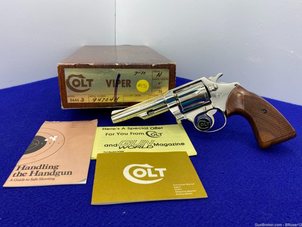 1977 Colt Viper .38spl Nickel -HOLY GRAIL COLLECTOR SNAKE- 1st Year.-img-0