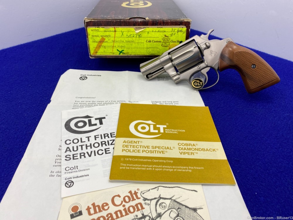 1980 Colt Detective Special *COVETED CUSTOM SHOP ELECTROLESS NICKEL FINISH*-img-0
