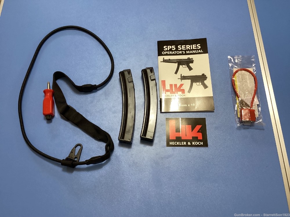 HECKLER & KOCH HK USA SP5 9MM 8.9" 30+1 S/A PISTOL 2-30RD MAGS BUNGEE SLING-img-5
