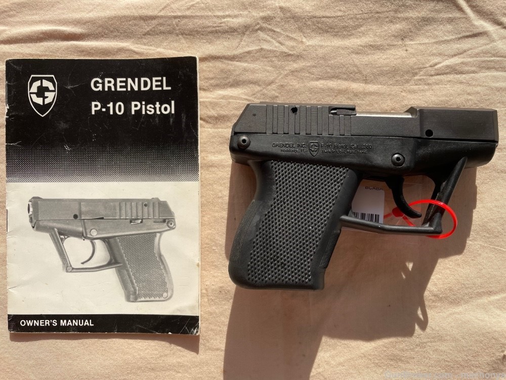 Black Grendel P-10 Pistol 380 Auto with Manual Good Condition-img-0