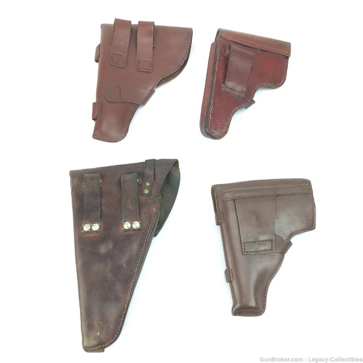 Set of 4. Holster Lot Walther PP - Lahti - Makorov 7.65mm 9mm WWII-img-1