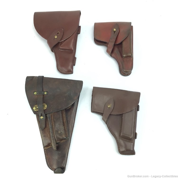 Set of 4. Holster Lot Walther PP - Lahti - Makorov 7.65mm 9mm WWII-img-0