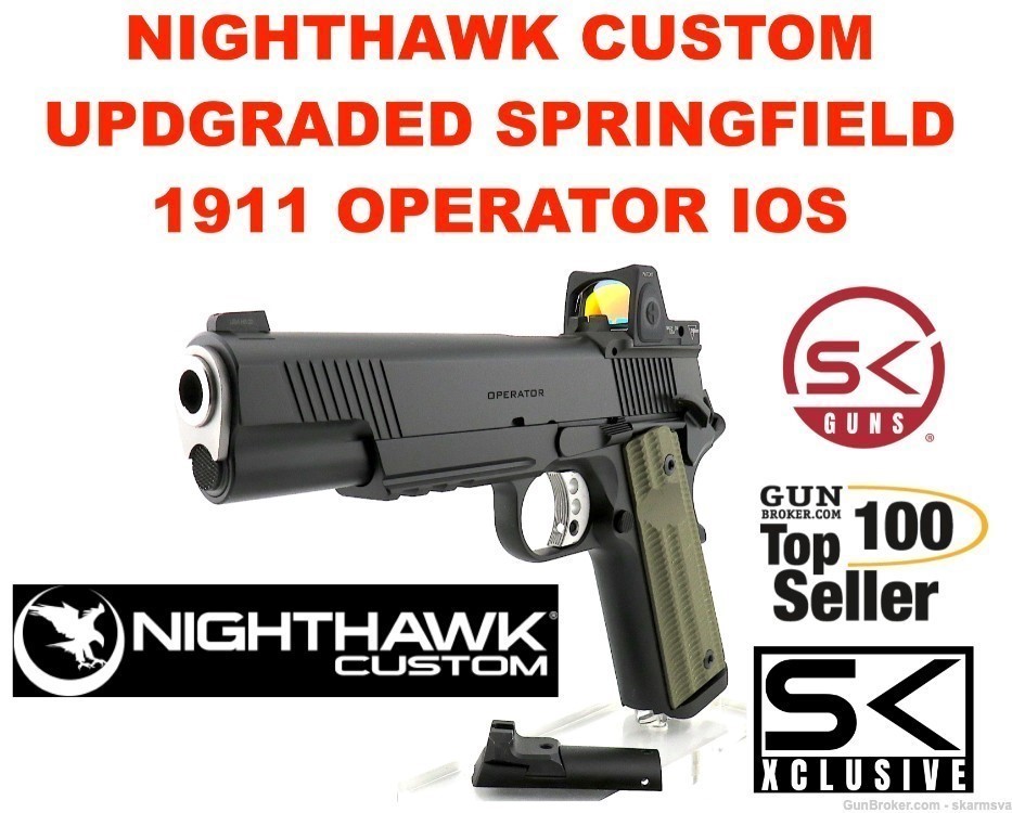 NIGHTHAWK CUSTOM SK GUNS SPRINGFIELD 1911 OPERATOR IOS + 25LPI MSH-MAGWELL-img-0