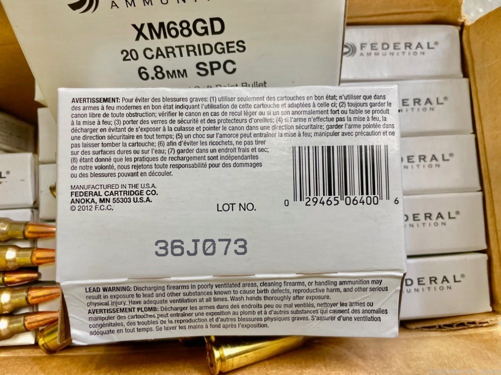 FEDERAL 6.8 SPC Gold Dot 90 Grain SP Brass Hunting & defense 200 Rounds-img-5