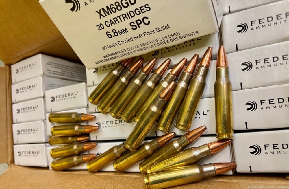 FEDERAL 6.8 SPC Gold Dot 90 Grain SP Brass Hunting & defense 200 Rounds-img-4