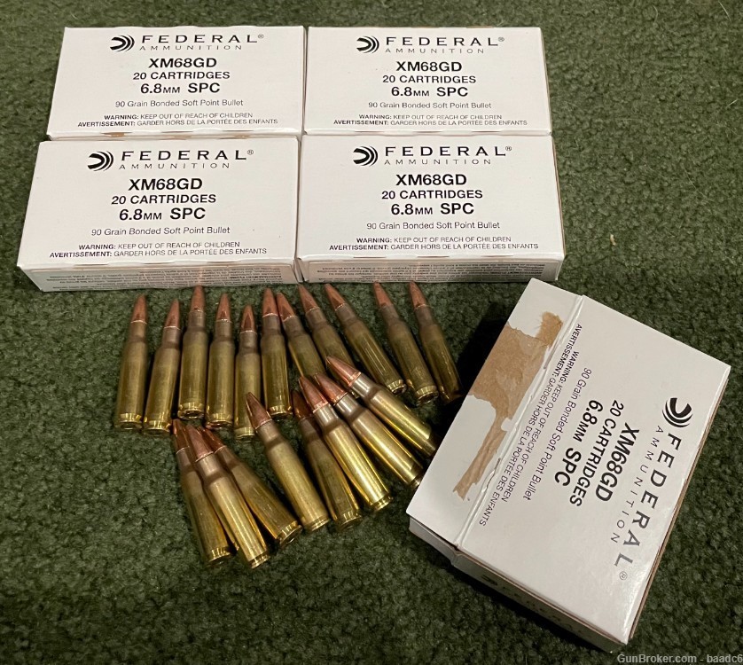 FEDERAL 6.8 SPC Gold Dot 90 Grain SP Brass Hunting & defense 200 Rounds-img-6