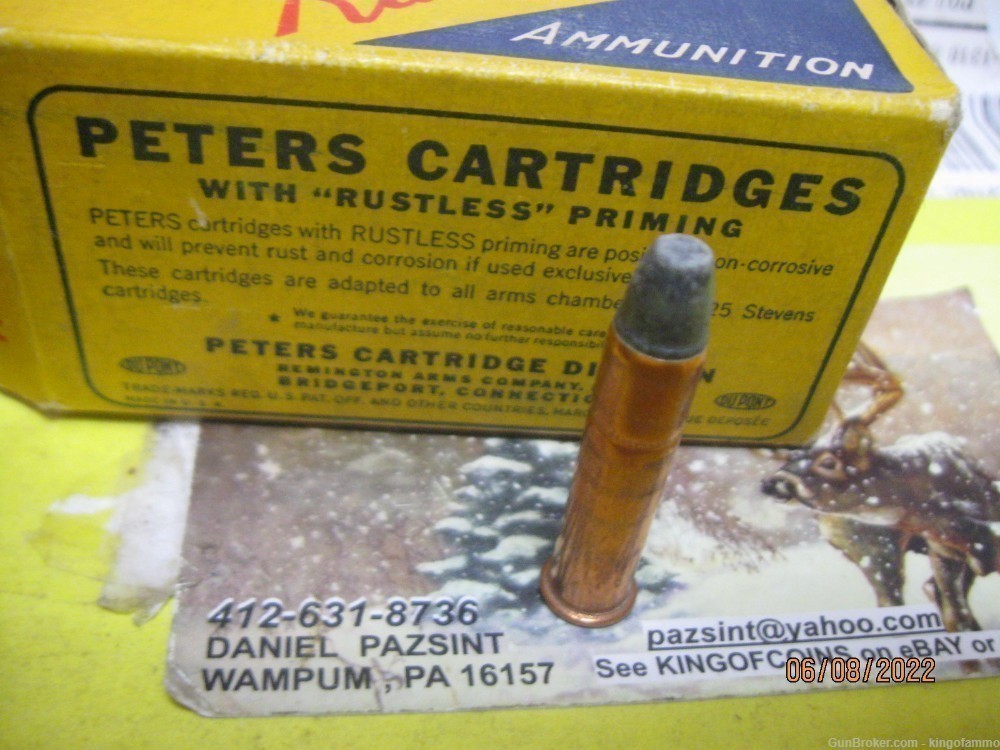 Rare Now 25 STEVENS Long Peters Rustless Excel 50rd Rimfire Ammo Bx No.2505-img-4