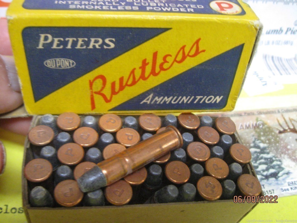 Rare Now 25 STEVENS Long Peters Rustless Excel 50rd Rimfire Ammo Bx No.2505-img-3