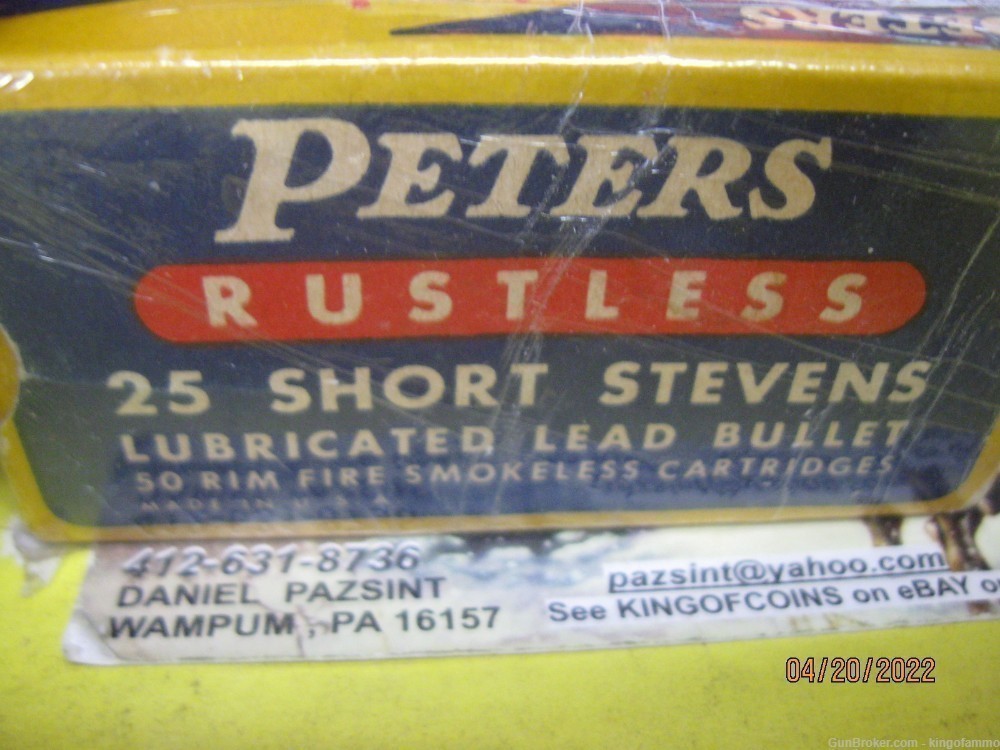 Scarce Now Peters Rustless 25 STEVENS Full 50rd Rimfire Lead Ammo Excellent-img-5