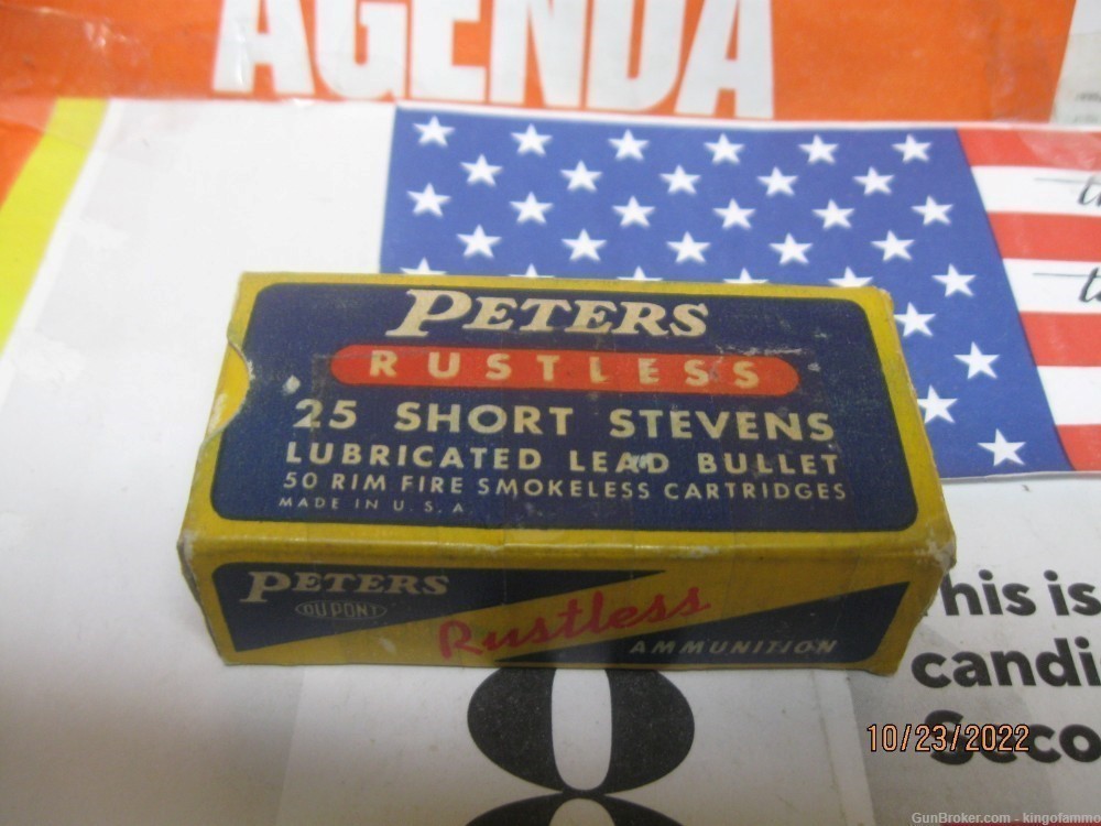 Scarce Now Peters Rustless 25 STEVENS Full 50rd Rimfire Lead Ammo Excellent-img-2