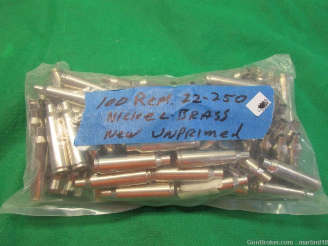 22-250 Rem NEW Brass Cases Remington RP 100-Ct Nickel Plated-img-0
