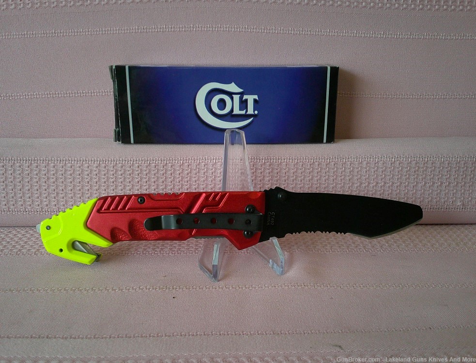 NIB Colt Emergency Rescue Knife W/Belt Cutter Glass Breaker & Pocket Clip!-img-6