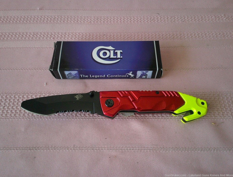 NIB Colt Emergency Rescue Knife W/Belt Cutter Glass Breaker & Pocket Clip!-img-9