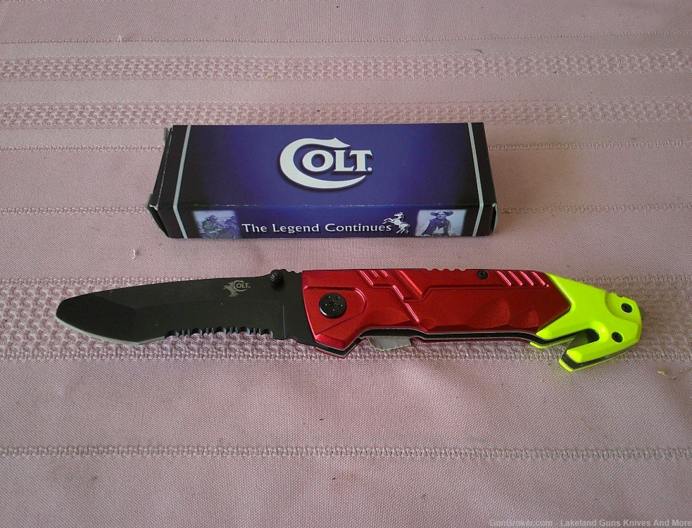 NIB Colt Emergency Rescue Knife W/Belt Cutter Glass Breaker & Pocket Clip!-img-10