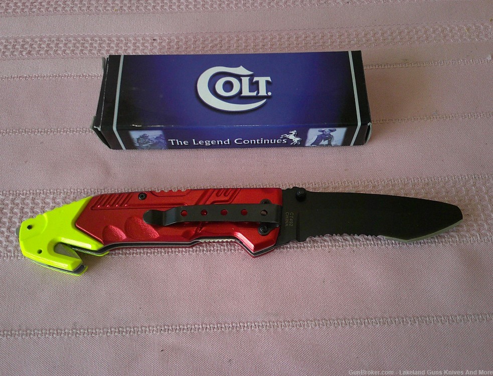 NIB Colt Emergency Rescue Knife W/Belt Cutter Glass Breaker & Pocket Clip!-img-7