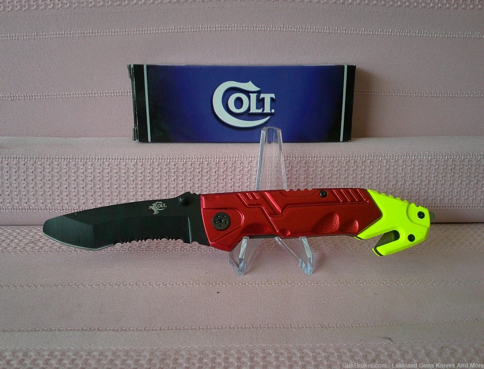NIB Colt Emergency Rescue Knife W/Belt Cutter Glass Breaker & Pocket Clip!-img-4