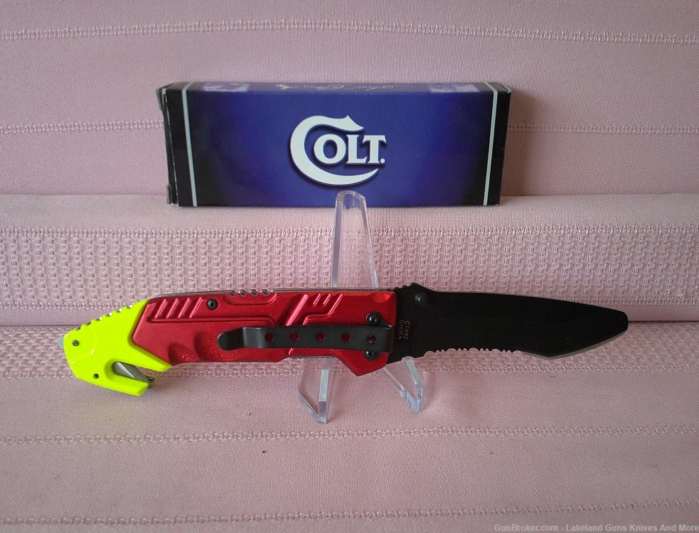 NIB Colt Emergency Rescue Knife W/Belt Cutter Glass Breaker & Pocket Clip!-img-5