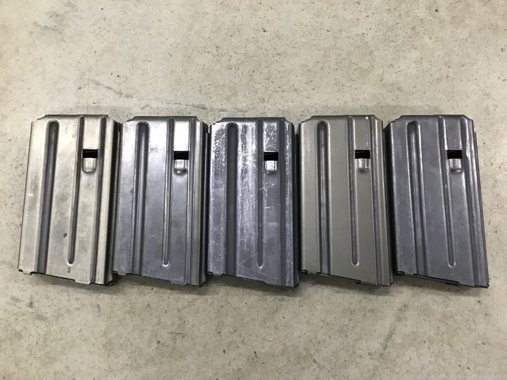 Lot of 5 Pre Ban Colt AR-15/M16 20rd Aluminum Mags Penny Auction NR 0.01-img-1