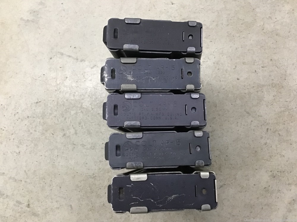 Lot of 5 Pre Ban Colt AR-15/M16 20rd Aluminum Mags Penny Auction NR 0.01-img-3