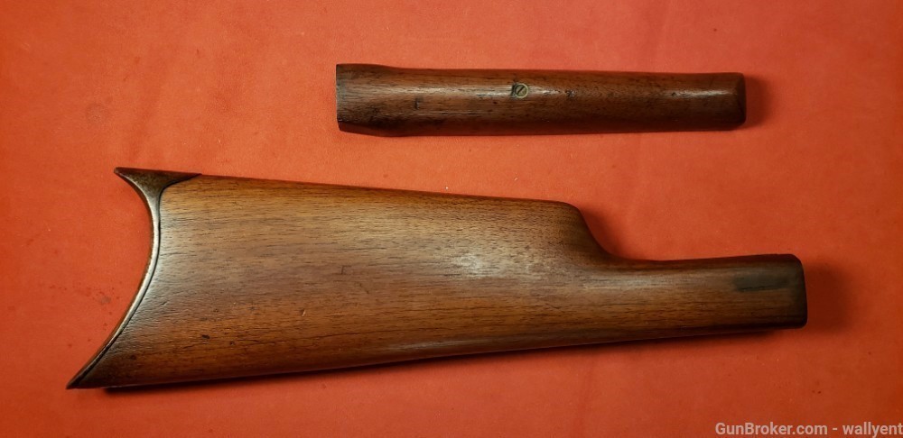 Stevens Ideal No.44 Rifle Boys Original Factory Wood Stock Set  Butt Plate.-img-1