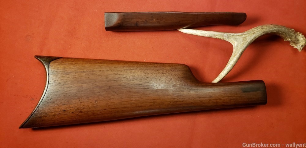 Stevens Ideal No.44 Rifle Boys Original Factory Wood Stock Set  Butt Plate.-img-0