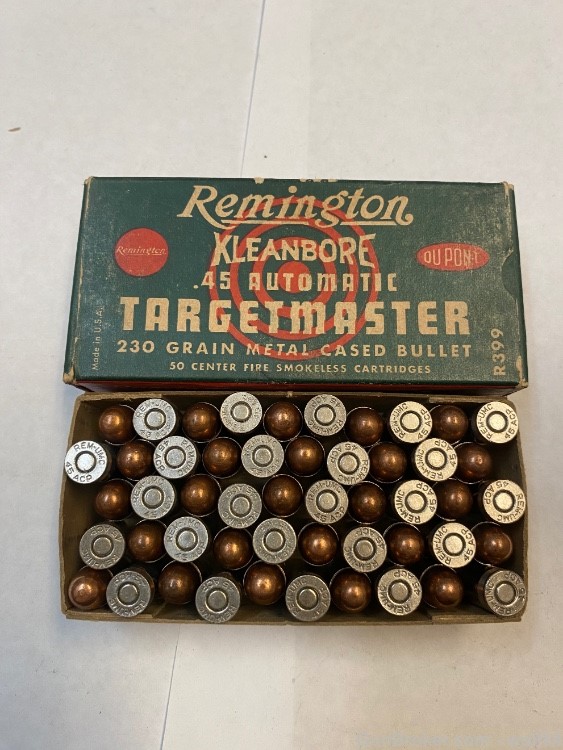 1941 45 Auto Remington Kleanbore TargetMaster 230 gr Metal Case  45 acp NOS-img-0