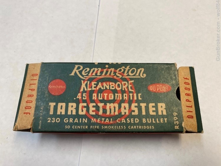 1941 45 Auto Remington Kleanbore TargetMaster 230 gr Metal Case  45 acp NOS-img-6